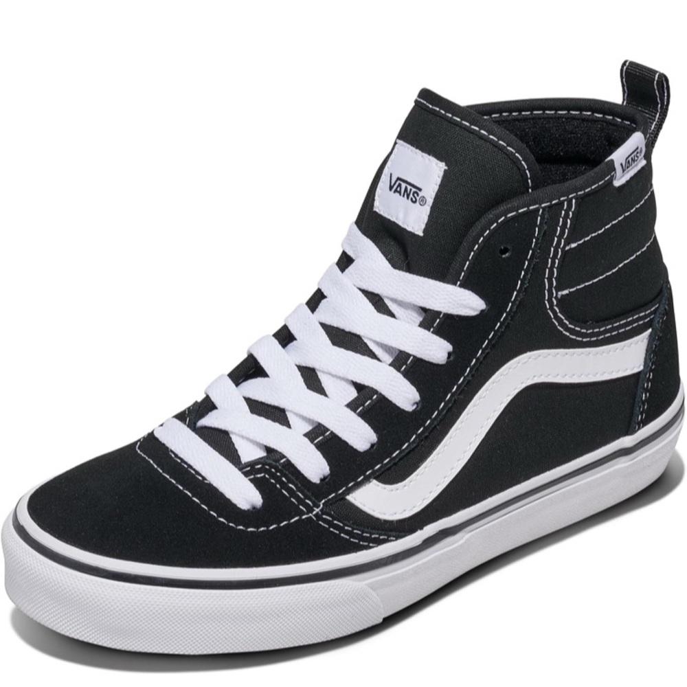 Unisex child Vans Classic Black and White High-Tops 5.5 - Picture 3 of 11